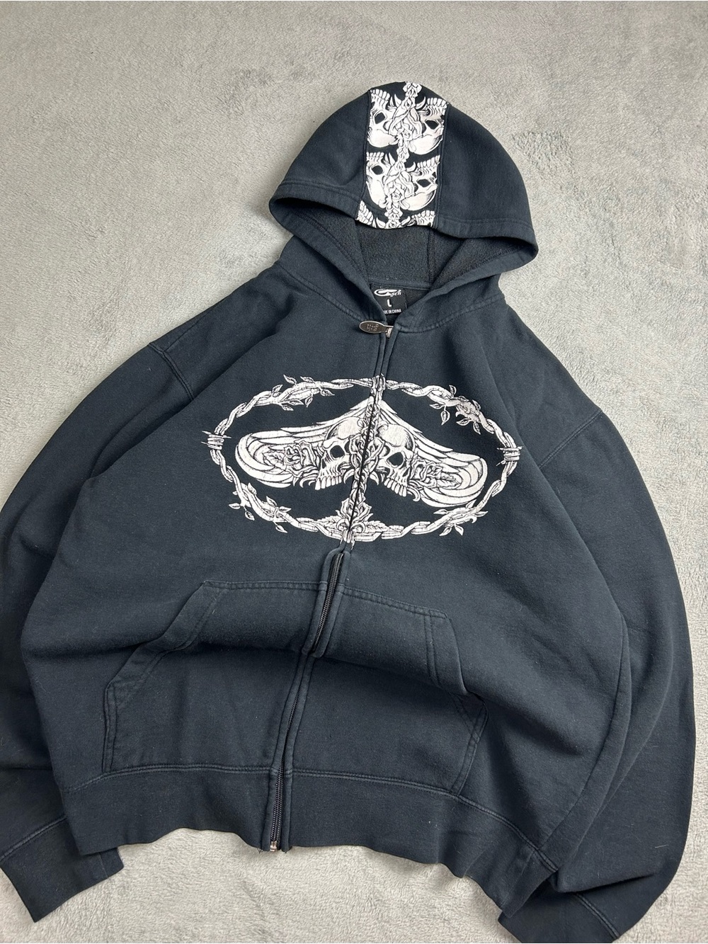 Vintage Y2k SRH Full Zip Hoodie Skull Design